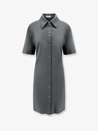 Burberry Cotton Blend Dress With Ekd Embroidery