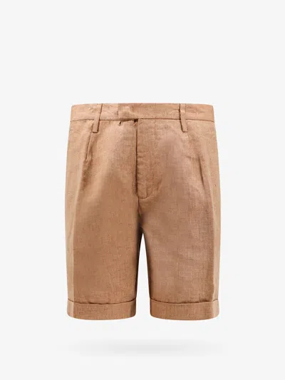 Nugnes 1920 Linen Bermuda Shorts With Logoed Label