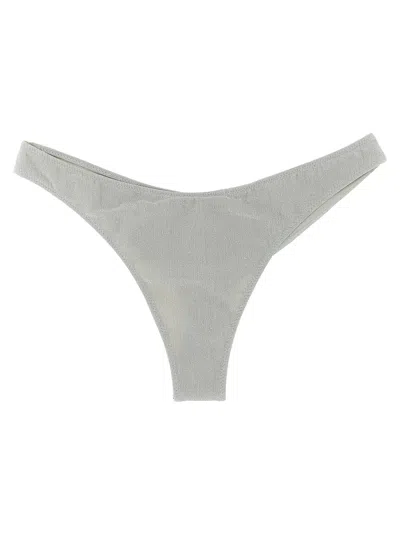 Mc2 Saint Barth Naomi Lurex Bikini Bottoms In Gray