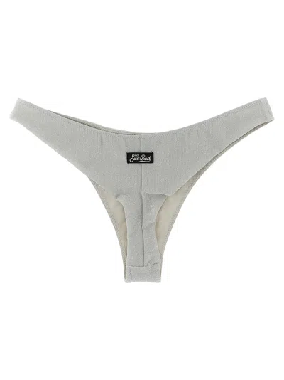 Mc2 Saint Barth Naomi Lurex Bikini Bottoms In Gray