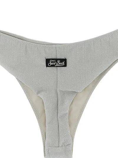 Mc2 Saint Barth Naomi Lurex Bikini Bottoms In Gray