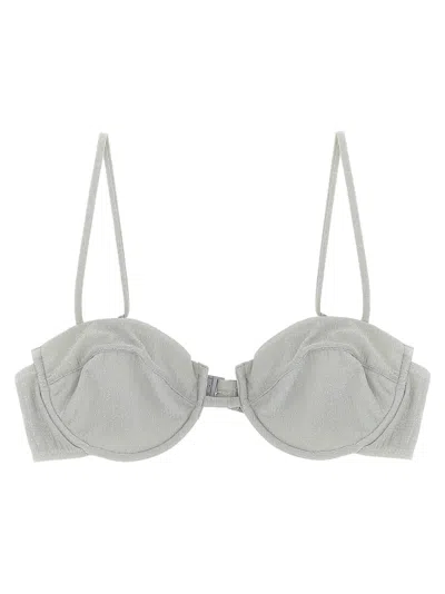 Mc2 Saint Barth Adjustable Straps 'salina' Bikini Top In Gray