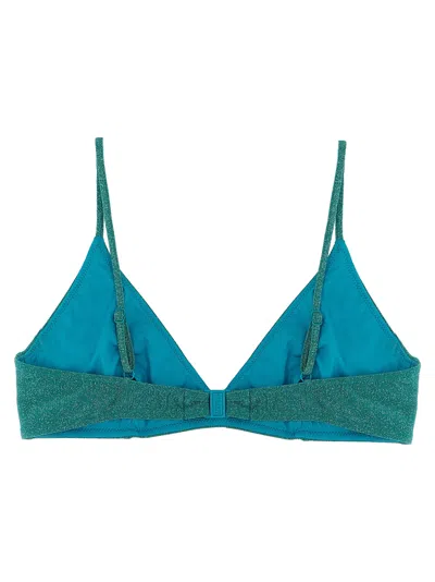 Mc2 Saint Barth Paloma Lurex Triangle Bikini Top In Green