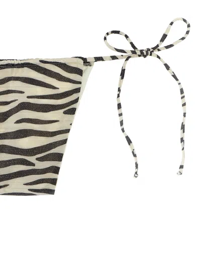 Mc2 Saint Barth Zebra-print Tie-side Bikini Briefs In Neutral