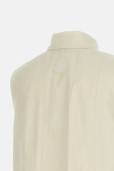 Moncler Cotton And Silk Mini Chemisier Dress In White