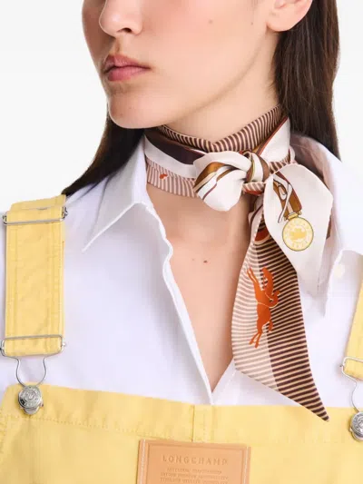 Longchamp A Toute Allure Patterned Silk Scarf In Multi