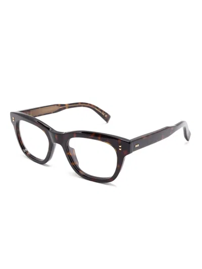 Dunhill Square-frame Glasses In Brown