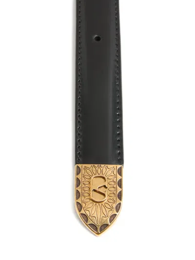 Valentino Garavani Black Vlogo Signature Brushed Calfskin Belt