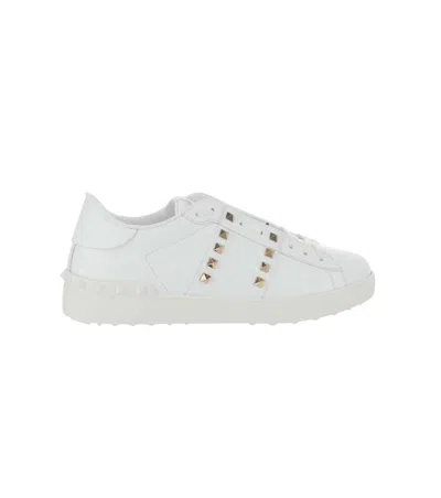 Valentino Garavani Valentino Rockstud Untitled Leather Sneaker In White