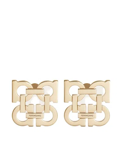 Ferragamo Four Gancini Clip On Earrings In Gold
