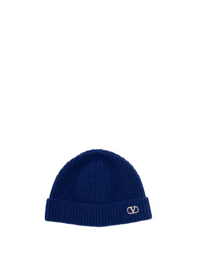 Valentino Garavani Cashmere Bennie Cap Hats Blue