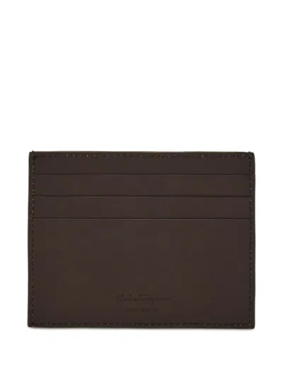 Ferragamo Gancini Credit Card Holder In New Olive Caffe