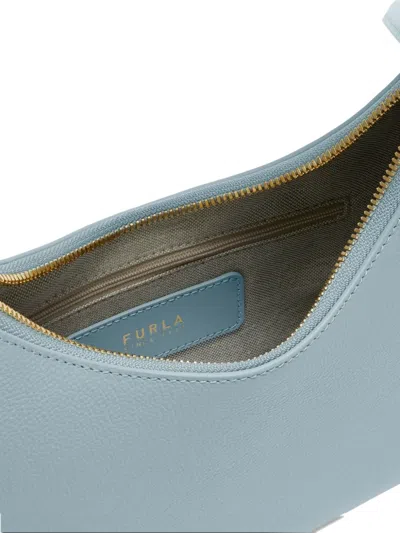 Furla Leather Shoulder Bag With Adjustable Strap And Gold-tone Hardware In Blue