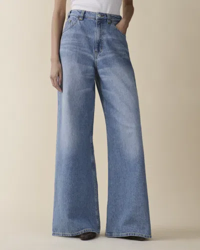 Jeanerica Alfama High Rise Wide Leg Jeans In Light Vintage In Blue