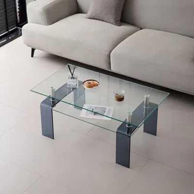 Streamdale Furniture Streamdale Modern Tempered Glass Coffee Table