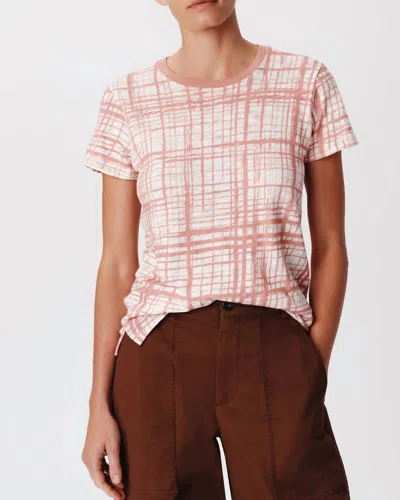 Atm Anthony Thomas Melillo Schoolboy Crosshatch Slub Jersey Crewneck T-shirt In Faded Rosewood-chalk