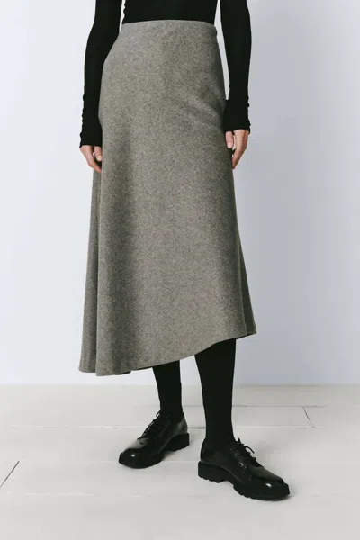 Rue Sophie Léonide Asymmetrical Midi Skirt In Grey