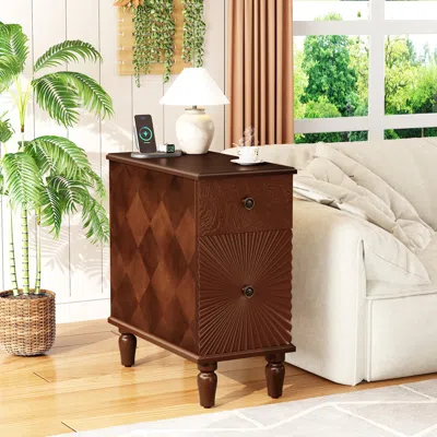 Streamdale Furniture Streamdale Modern 2-drawer Side Table