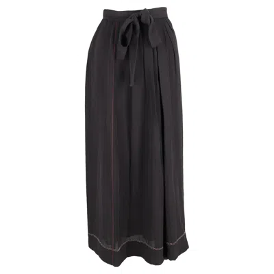 Isabel Marant Crepe Moody Embellished Wrap Maxi Skirt In Black Silk