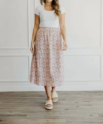 Mikarose Misty Rose A-line Midi Skirt In Mauve