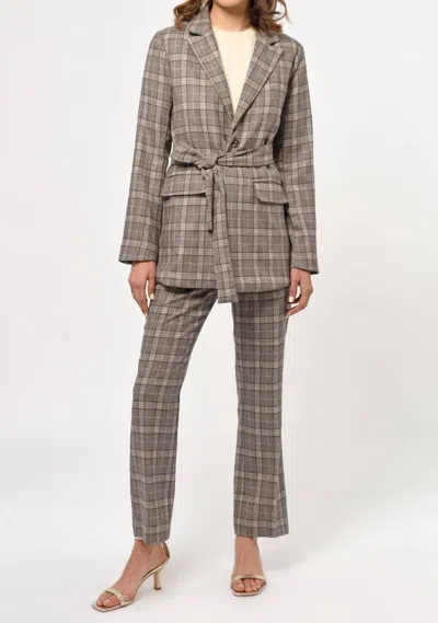 Greylin Indala Check Trouser In Brown