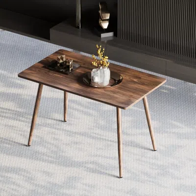 Streamdale Furniture Streamdale Walnut Mdf Table - Modern Minimalist Design