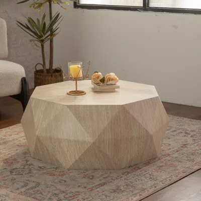 Streamdale Furniture Streamdale Modern Farmhouse Drum Coffee Table