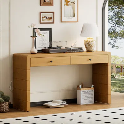 Streamdale Furniture Streamdale Curved Console Table With Drawers - Entryway Table