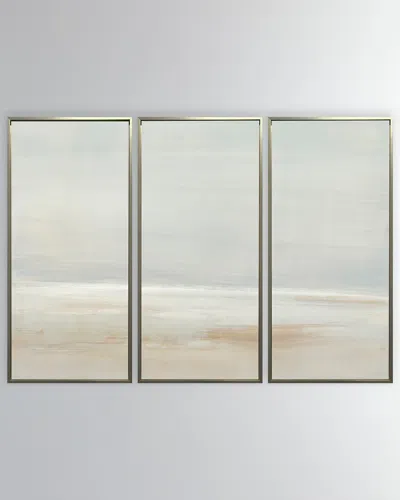 Benson-cobb Studios Fading Sands Giclee Triptych On Canvas By Carol Benson-cobb