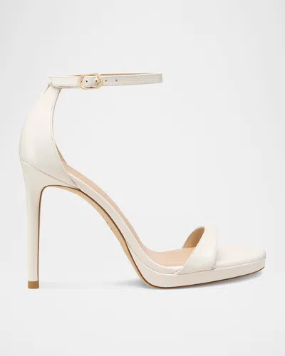 Stuart Weitzman Nudist Patent Ankle-strap Platform Sandals