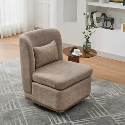 Streamdale Furniture Streamdale Chenille Swivel Chair - 25.2" Wide, Taupe