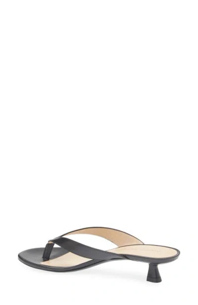 Stuart Weitzman Rio Leather Kitten-heel Thong Sandals