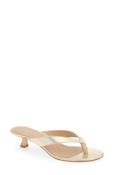 Stuart Weitzman Rio Metallic Kitten-heel Thong Sandals