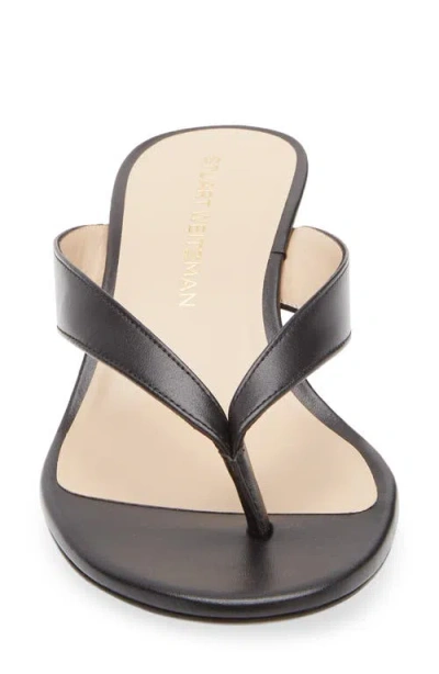 Stuart Weitzman Rio Leather Kitten-heel Thong Sandals