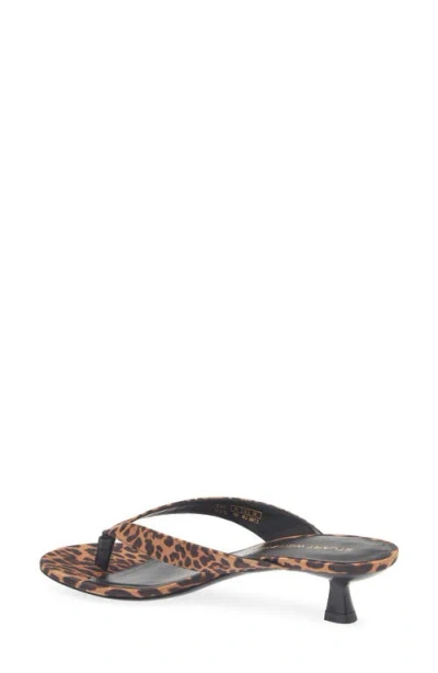 Stuart Weitzman Rio Leopard-print Nylon Kitten-heel Thong Sandals