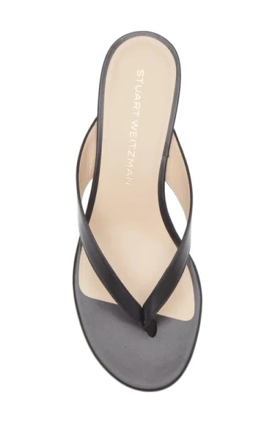 Stuart Weitzman Rio Leather Kitten-heel Thong Sandals