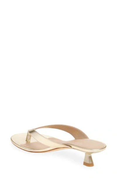 Stuart Weitzman Rio Metallic Kitten-heel Thong Sandals