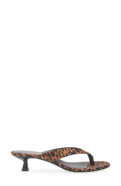Stuart Weitzman Rio Leopard-print Nylon Kitten-heel Thong Sandals