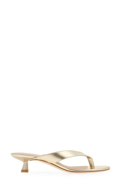 Stuart Weitzman Rio Metallic Kitten-heel Thong Sandals