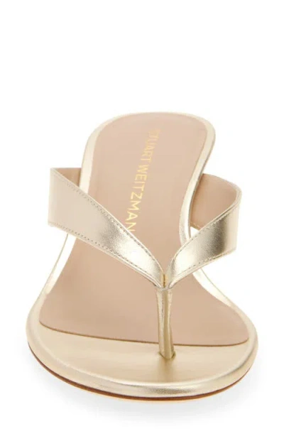 Stuart Weitzman Rio Metallic Kitten-heel Thong Sandals