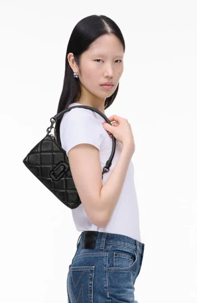 Marc Jacobs The Quilted Utility Snapshot Cross Body Bag In Black