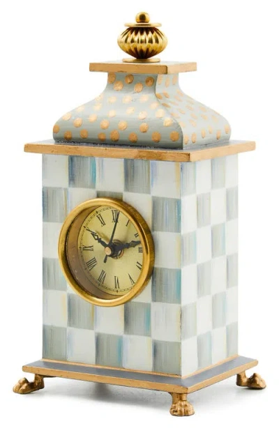 Mackenzie-childs Mackenzie Childs Sterling Check Wood Desk Clock