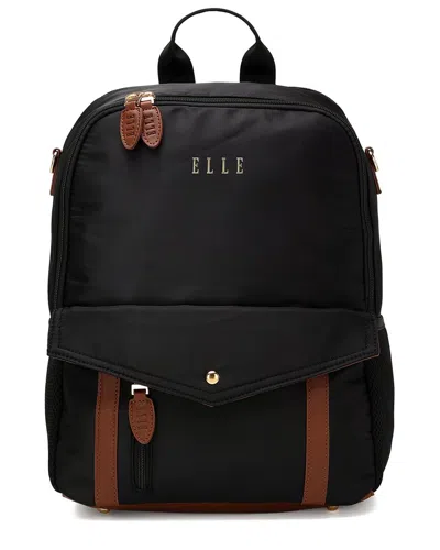 Elle Luxe Journey 18l Twill And Vegan Leather Backpack