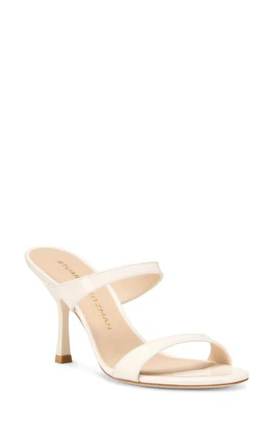 Stuart Weitzman Nudist 85 Patent Leather Mules In White