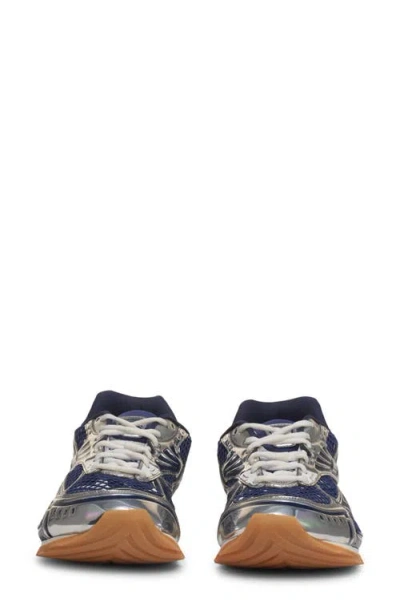 Bottega Veneta Orbit Sneakers With Contrast Stitching And Mesh In Blue