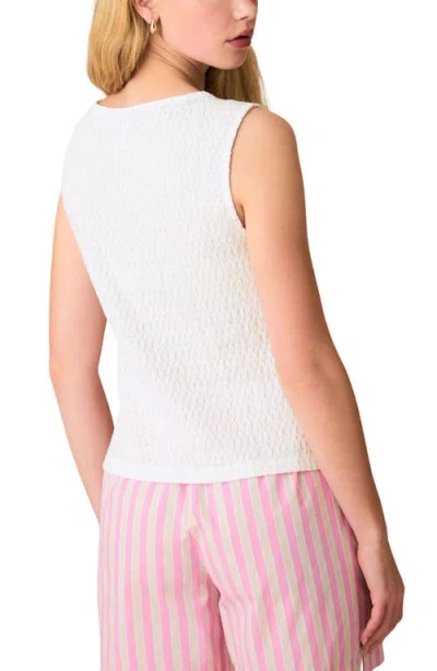 Next Textured Sleeveless Button-front Top In White