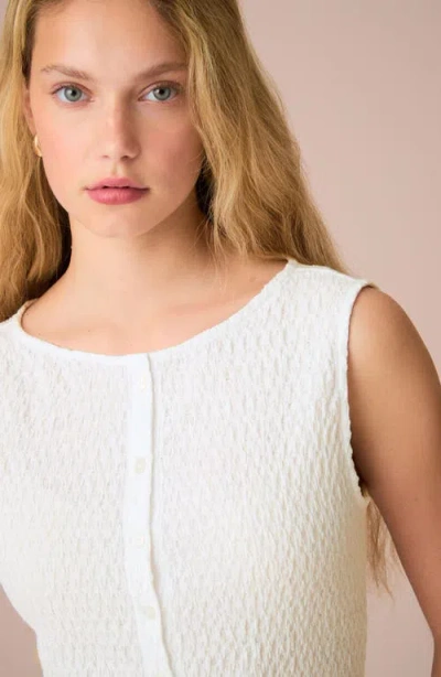 Next Textured Sleeveless Button-front Top In White