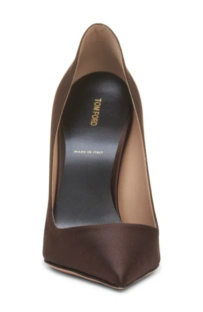 Tom Ford 85mm Betty Satin Pointed-toe Pumps In Brown