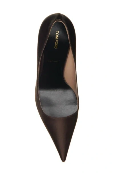 Tom Ford 85mm Betty Satin Pointed-toe Pumps In Brown