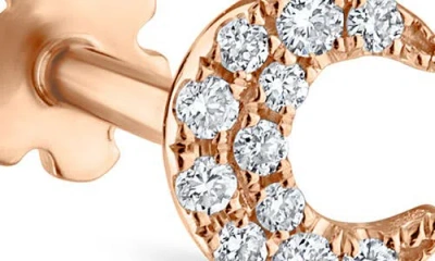 Maria Tash Diamond Moon Threaded Stud Earring In Gold